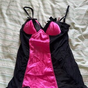 La Vie En Rose Black and Pink Chemise